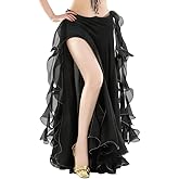 Chiffon Split Belly Dance Skirts Tribal Belly Dancer Costume Full Skirt for Women Carnival Outfit