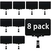 Leezead 8 Pack Rotating Clip Pop Swivel Sign Rotatable Holding Clamp Sign Holder, Plastic Merchandise Sign Display Clip Holder with 2 Chalk Markers for Food, Store Signs Displays, black