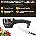 Quick Cocinero Knife Sharpener, 3 Stage Professional Kitchen Knife Sharpening System with Tungsten Diamond Sharpener, Designed for Straight Edge Kitchen Ceramic, Steel Blades, Black - Knife Sharpeners