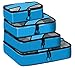 Packing Cubes-4 Set Travel Luggage Packing Organizers with Laundry Bag (Blue)