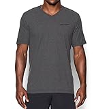 Under Armour Men's Charged Cotton V-Neck, Carbon Heather (090), Small