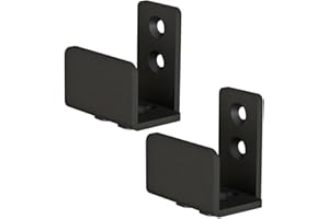 JUBEST Matte Black Floor Guide Wall Mount Sliding Barn Door Hardware Up to 1-3/8"W 1-1/4"H Set of 2