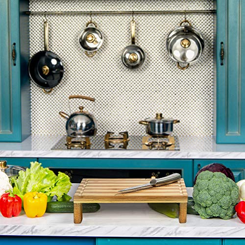 Prosumer's Choice Bamboo Cutting Board and Single Burner Stovetop Cover Cheese Platter - Thumbnail 3