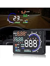 Pantalla para coche de 5,5 pulgadas, OBD II, pantalla de cabeza de coche HUD con velocidad de...