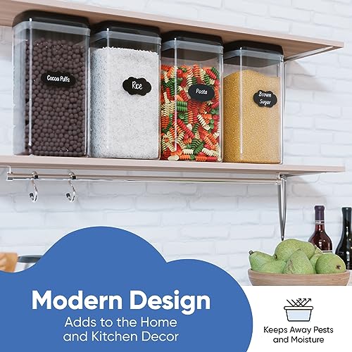 Chef's Path Airtight Food Storage Boxes with Labels Kitchen Storage Flour, Cereal, Pasta