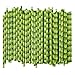 ALINK Green Bamboo Print Paper Straws, Biodegradable Party Drinking Straws, Pack of 100