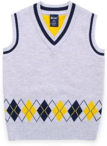 Boys Sleeveless Sweatshirt Neat Stitching Block Knit Sweater Vest Outdoor Casual Sports Kids Pullovers White