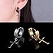 Stainless Steel Cross Dangle Hinged Hoop Huggie Earrings for Men Women 3 Pairs