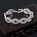 Miraculous Garden 2 Pack Silver Plated Rhinestone Crystal Teardrop Drop Dangle Earrings Link Bracelet Jewelry Set for Women