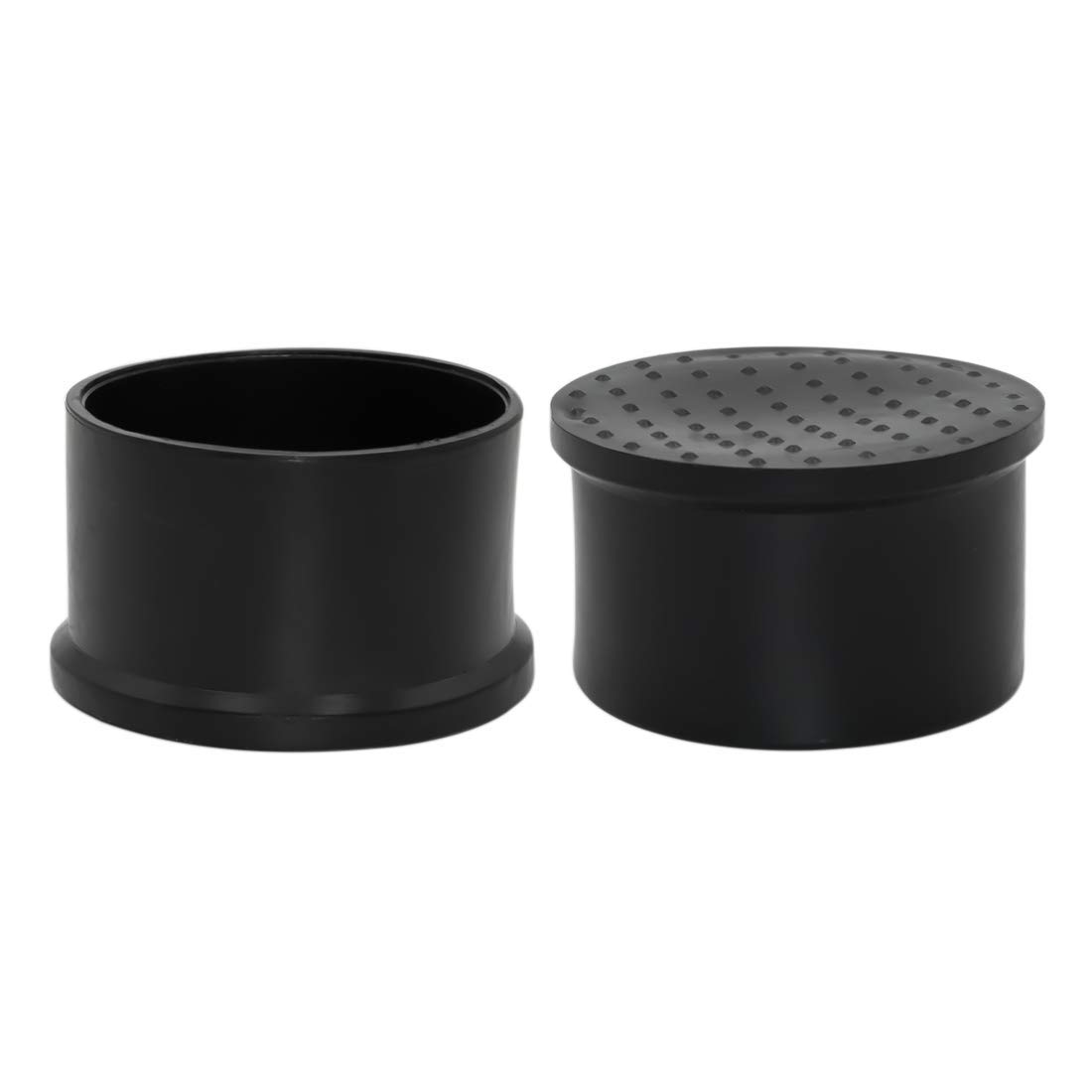 Flyshop Large Round Black PVC Furniture Table Covers Chair Leg Floor Protectors, 4 Pack, 50 mm, 2" Diameter