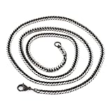 3.6mm Width Titanium Steel Black Mens / Womens Beveled Curb Chain Fashion Necklace-22 Inch