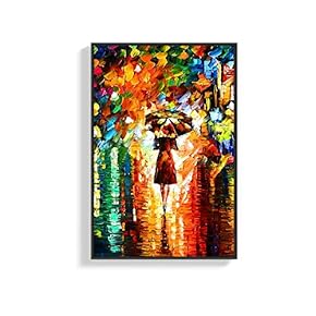 Framed Canvas Wall Art for Living Room, Bedroom Women in The Rain Canvas Prints for Home Decoration Ready to Hang - 16x24 inches