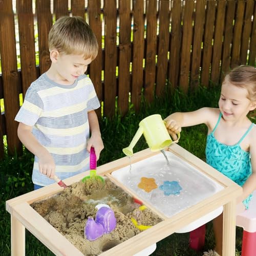 Homodoskey Sensory Table, Study Dining Toys Storage Table for Kids, Activity Table with Storage Bins-Multifunctional Toddler Activity Table Promotes Sensory Experiences and Growth