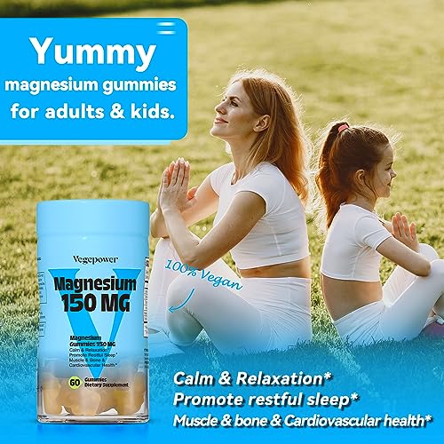 Magnesium Citrate Gummies 1363mg Per Serving - Vegan Magnesium Gummy Supplement for Kids & Adults, Supports Health Sleep, Muscle, Bone, Restless Cramps, Calm Magnesium Gummies for Women Men - 60 Bears