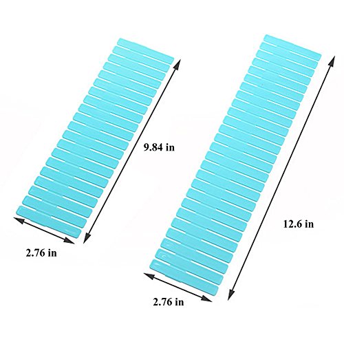 Ozzptuu 8PCS Plastic Grid Drawer Divider Thickening Household Drawer Storage Organizer for Makeup Socks Underwear Scarves (Blue) - Thumbnail 5