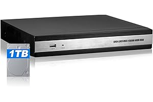 Douevo 8 Channel Security DVR Recorder with 1TB Hard Drive, H.265+8 CH Surveillance Digital Video Recorder, Hybrid 6-in-1 (TVI/AHD/CVI/XVI/CVBS/IPC) CCTV DVR for Security Camera, Easy Remote Access