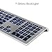 Hi-azul Wired Keyboard with 7 Colors Backlight Ergonomics Ultra Slim Keyboard with Chocolate Scissor-feet Key Caps for Desktop Computer and PC (for Windows)