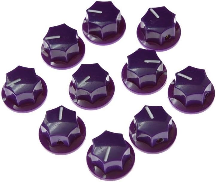 KAISH 10pcs Purple Mini MXR Style Skirted AMP Knob Brass