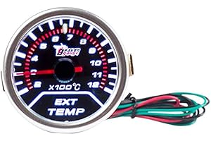 Etopars Car Motor Universal Smoke Tint Len 2" 52mm Egt Exhaust Gas Temperature Indicator Gauge Meter