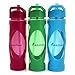 Clearance Sale-19 oz Newest Design Sports Tritan Plastic Water Bottle Straw Lid Leak Proof Flip Top Cap Portable To-Go Gym School with Handle and Cleaning Brush - Blue