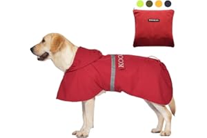 KOOGAL Red for Small to Medium Dog Raincoat Apparel Poncho Waterproof Dog Clothes Pet Jacket－3XL for Small to Medium Dogs