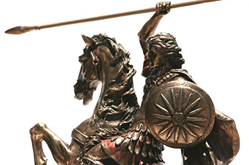 Veronese Alexander The Great on Horse Greek King Warrior Statue Sculpture Figure Bronze Finish 12.4
