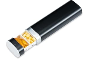 Betife Travel Pill Organizer Weekly 7 Day, Compact Daily Pill Box, Portable Medicine Case, Cute Pill Holder for Vitamins Supplements, Drawer-Shaped Pills Organizer (Black)