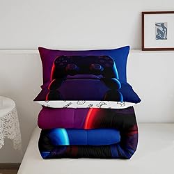 Games Comforter Set Purple Gamepad Player Gaming
