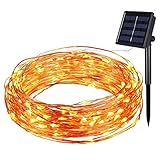 LEDMO Solar LED String Light, 100 LEDs String Lights Waterproof IP65, Copper Wire Lights Outdoor Solar Powered For Christmas Wedding and Party, Warm White