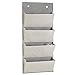 mDesign Chevron Wall Mount/Over Door Fabric Closet Storage Organizer for Toys, Baby/Kids Clothing - Pack of 2, 4 Pockets, Gray/Cream