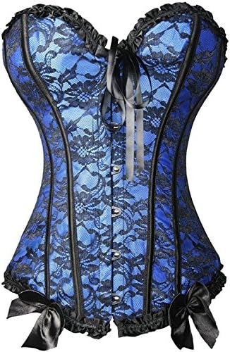 Absolutely Perfect Womens Sexy Retro Bustiers Top Lingerie Corset with G-string B Blue X-Large (US Size: 8-10)