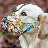 Dog Muzzle, Printed Basket Muzzle for Small Medium