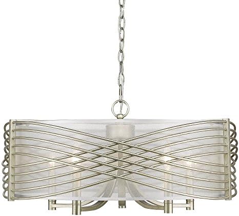 Golden Lighting 5516-5 WG-SHR Zara Chandelier, White Gold