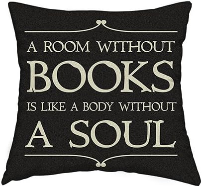 Danceou A Room Without Books is Like a Body Without a Soul Personalized Decorative Pillowcases Hot Black Throw Pillow Covers Cases Square 18x18 Inches One Sided
