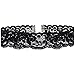 Twilight's Fancy Floral Elastic Stretch Lace Choker Necklace (Black, Large)
