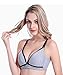Vemure Cotton Maternity Nursing Sleep Bra for Breastfeeding Wireless Soft Cup Front Button Clip Down Bras(Grey,M)