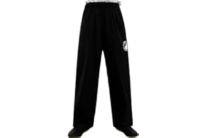 ZooBoo Chenjiagou Tai Chi Pants – Black Cotton Martial Arts Training Trousers for Tai Chi &Kung Fu & Martial Arts Practice