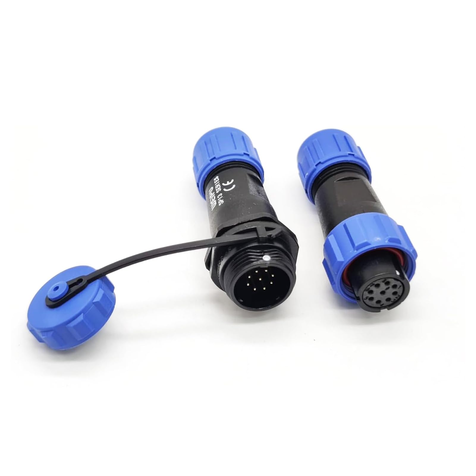 Elecbee SP13 Series Aviation Waterproof Connector, Industrial Aviation Plug Socket Circular Cable Connector IP68 Female Plug Male Socket in Line Type One Pair 9 Pin Connector with Waterproof Cover