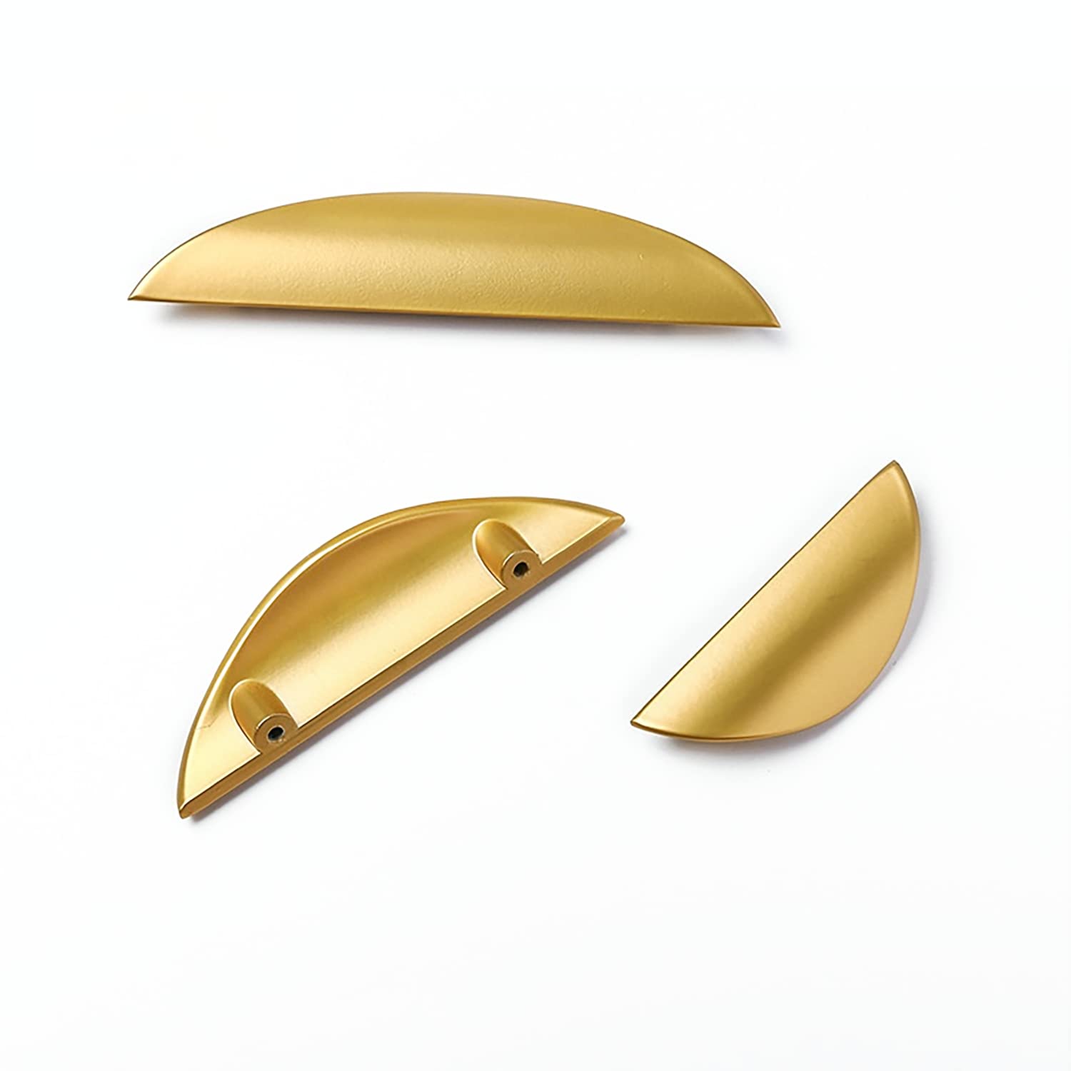 Guolich 2 Pcs Hole Centers 1.25 Inch(32mm) Kitchen Drawer Handle Door Cabinet Pulls Zinc Alloy Handle Modern Gold Brushed Brass Hardware for Wardrobe Bathroom Dresser (32mm Gold)