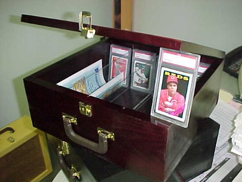 Card Storage Case for Baseball Cards Cherry/Mahogany P315C