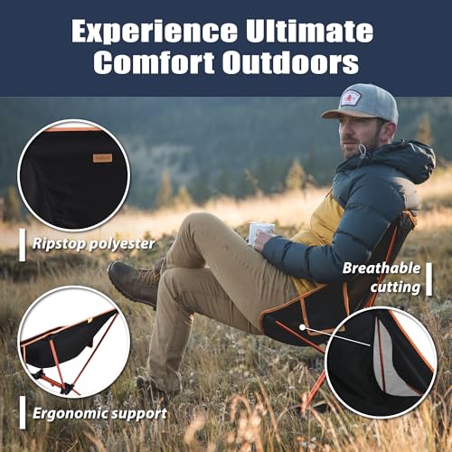 TREKOLOGY YIZI GO Portable Camping Chairs 2Pack - Compact Ultralight Folding Backpacking Chairs, Small Collapsible Foldable Packable Lightweight Backpack Chair in a Bag for Outdoor, Camp, Picnic