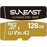 SUNEAST 128GB microSDXC Memory Card for Drones and Action Cameras | Up to 208MB/s Read, 115MB/s Write, High Speed microSD Card for 4K Video Recording, SD Adapter Included