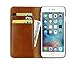valkit for iPhone 7 Cases, iPhone 7 Wallet Case, Premium Genuine Leather Wallet Flip Folio Protective Stand Case Cover for iPhone 7 4.7 Inch with Magenet Closure and Credit Card Holder, Brown Color