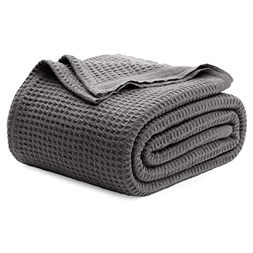 Bedsure Waffle Weave Cotton Blanket Queen