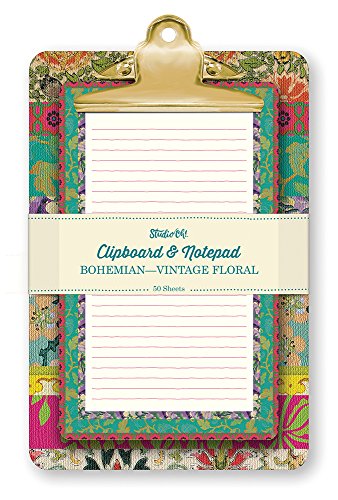 Studio Oh! Clipboard & Notepad Set, Bohemian Vintage Floral