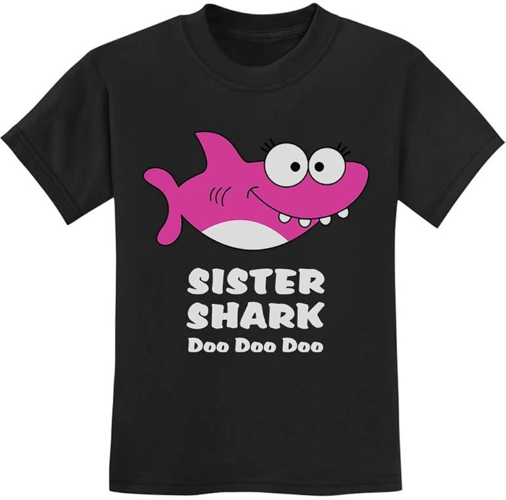 Tstars - Sister Shark Doo Doo Gift for Big Sister Youth Kids T-Shirt