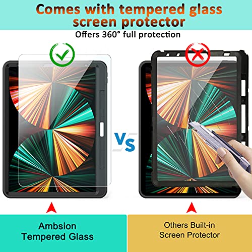 iPad Pro 12.9 Inch Case 2021 5th Generation [with Tempered Glass Screen
