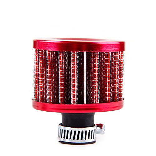 Oda 12mm Car Mini Carbon Fiber Cone Cold Air Intake Filter Universal Car Motor Cone Cold Clean Air Intake Filter Turbo Vent Red