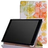 MoKo Sony Xperia Z3 Tablet Compact Case - Ultra Slim Lightweight Smart-shell Stand Cover Case for Xperia Z3 8 Inch Tablet Compact, Floral GREEN (With Smart Cover Auto Wake / Sleep)