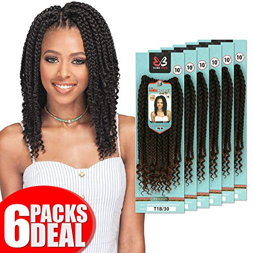 Bobbi Boss Synthetic Bomba Box Braid Curly Tips 10 Crochet